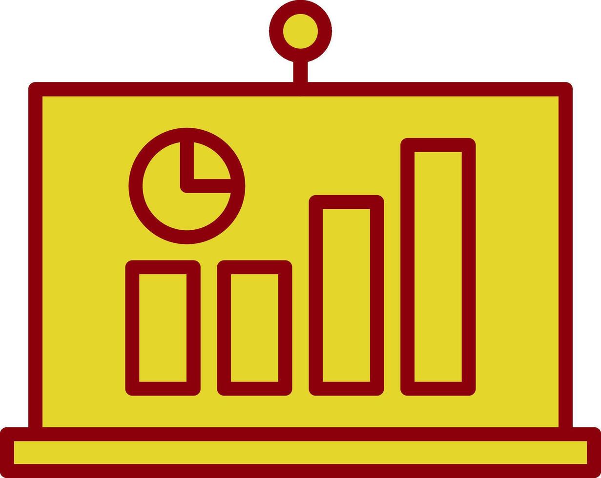 Statistikzeile zweifarbiges Symbol vektor