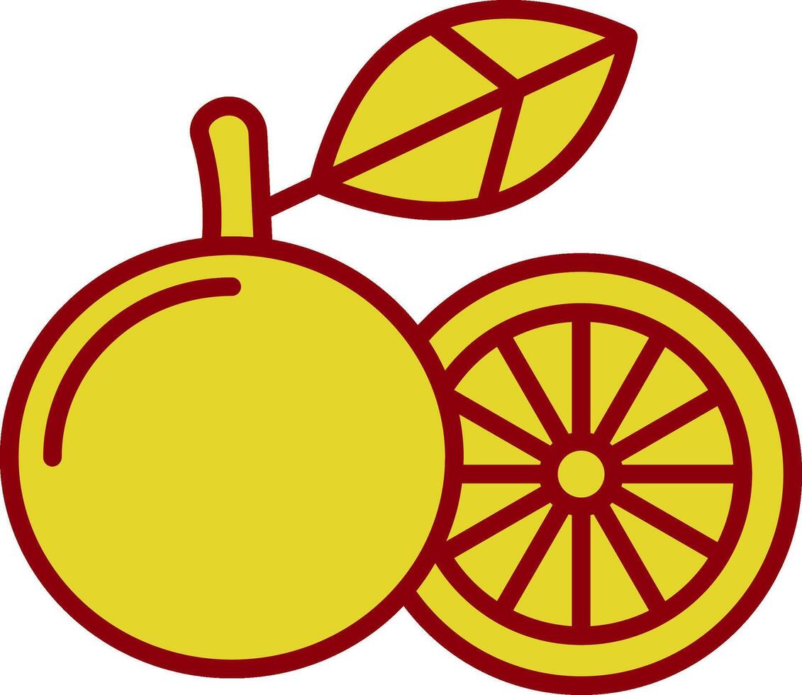 grapefrukt linje två Färg ikon vektor