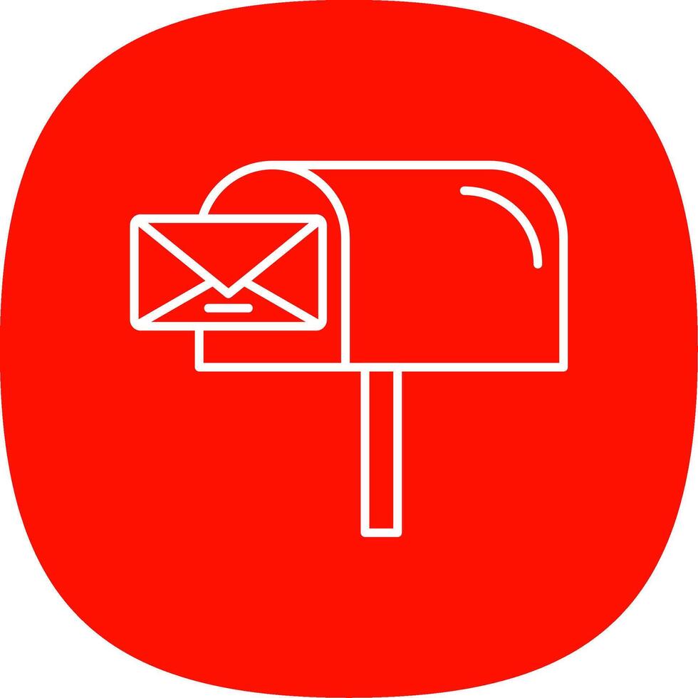 Mail Box Linie Kurve Symbol vektor