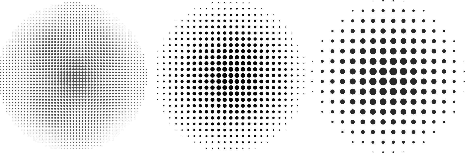 schwarz Weiß kreisförmig Halbton Punkt Muster vektor