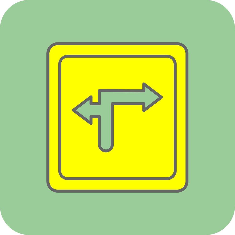 Wende Richtung gefüllt Gelb Symbol vektor