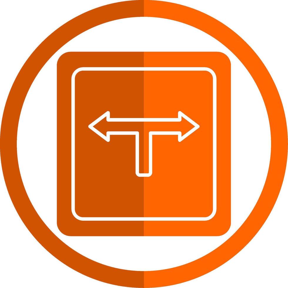riktning glyf orange cirkel ikon vektor