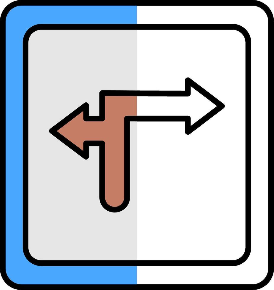 sväng riktning fylld halv skära ikon vektor