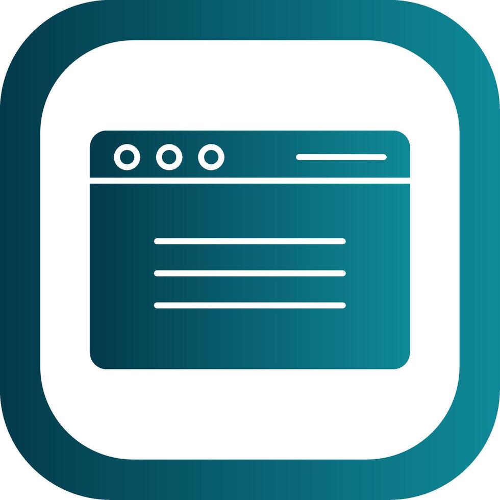 Browser Glyphe Gradient runden Ecke Symbol vektor