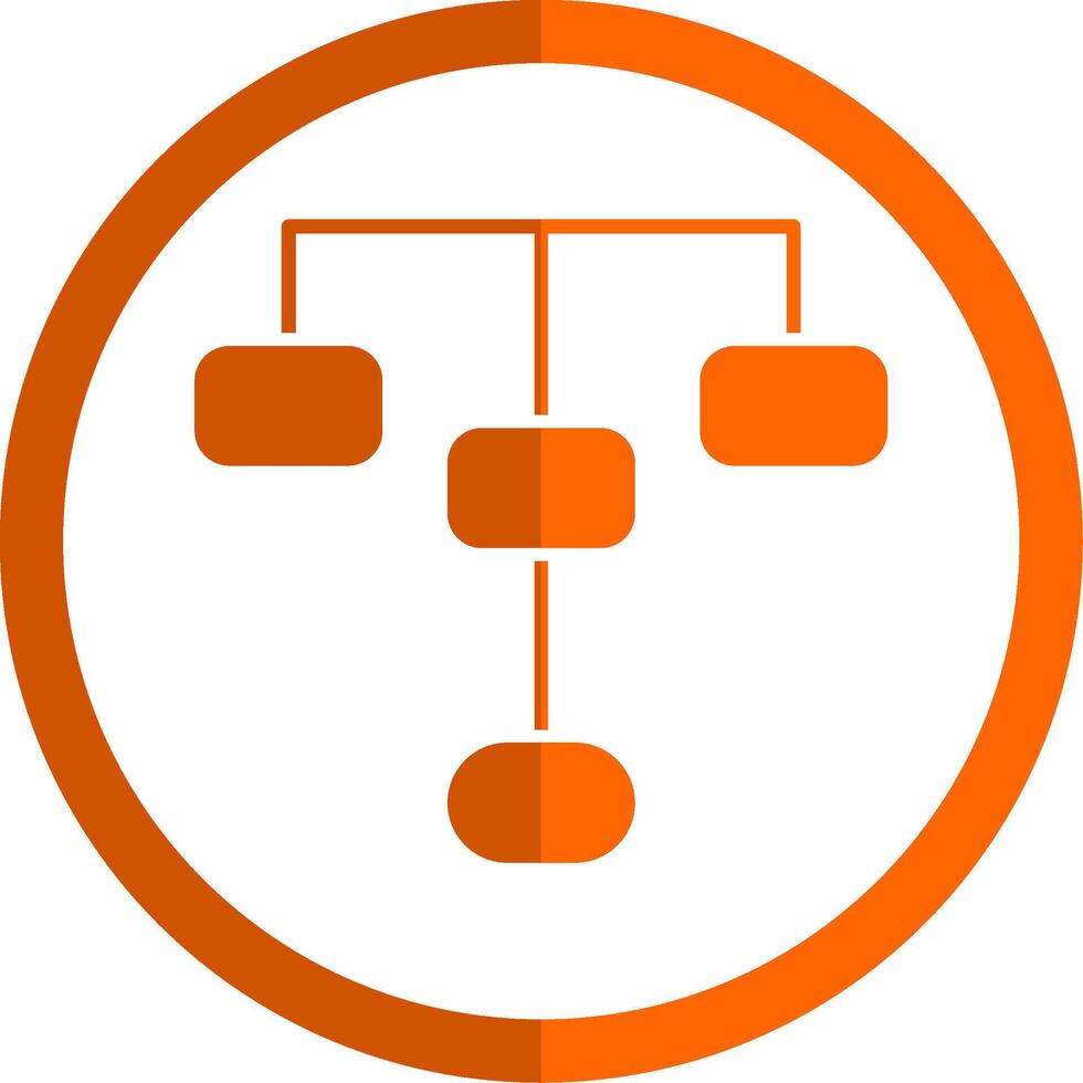 hierarchisch Struktur Glyphe Orange Kreis Symbol vektor