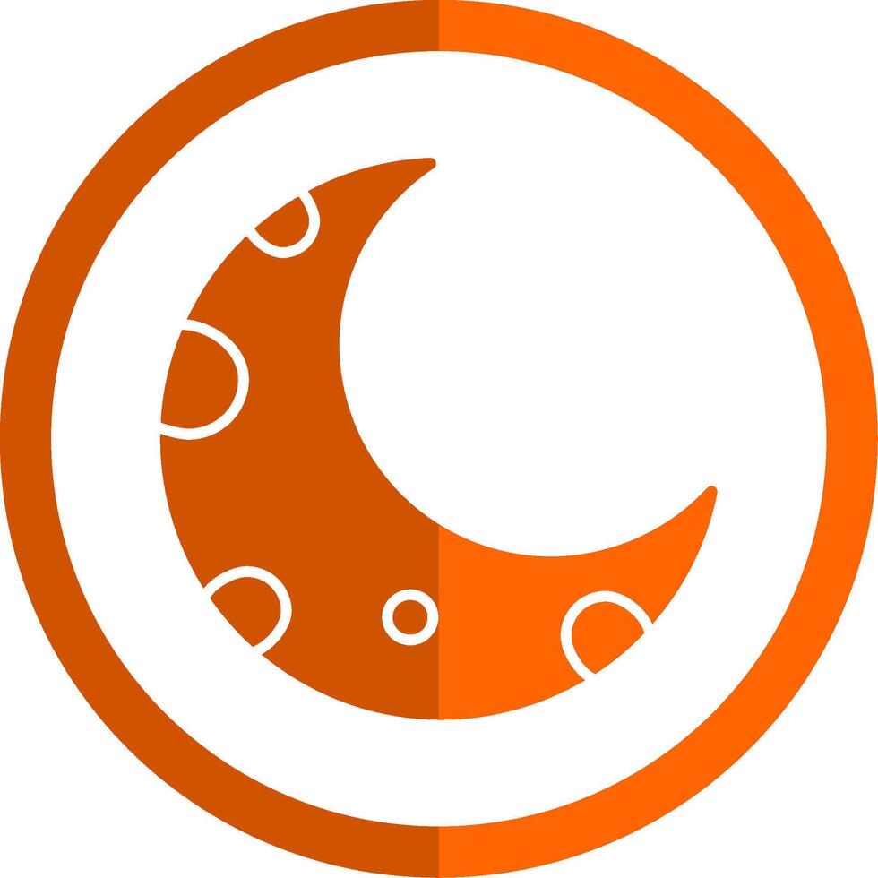 Hälfte Mond Glyphe Orange Kreis Symbol vektor