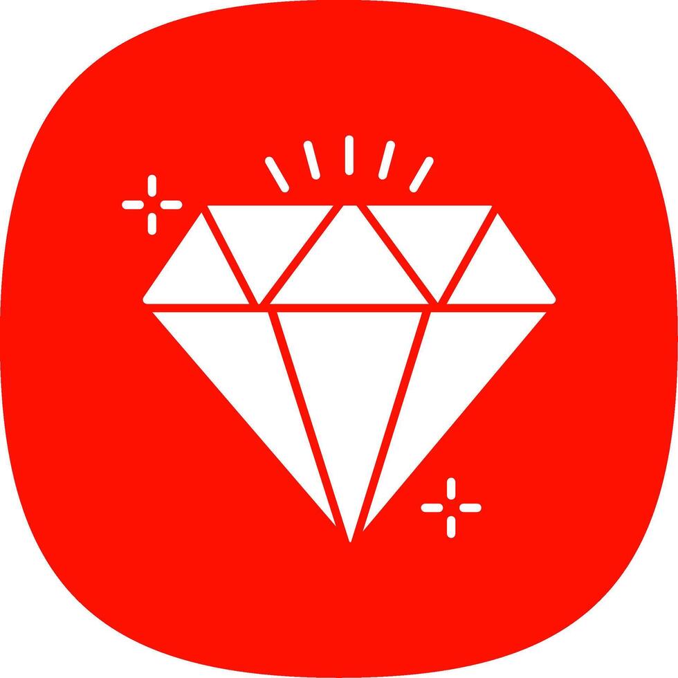 Diamant Glyphe Kurve Symbol vektor