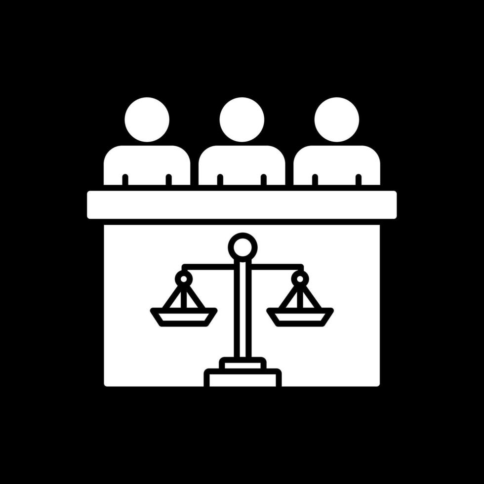 Gericht Jury Glyphe umgekehrtes Symbol vektor