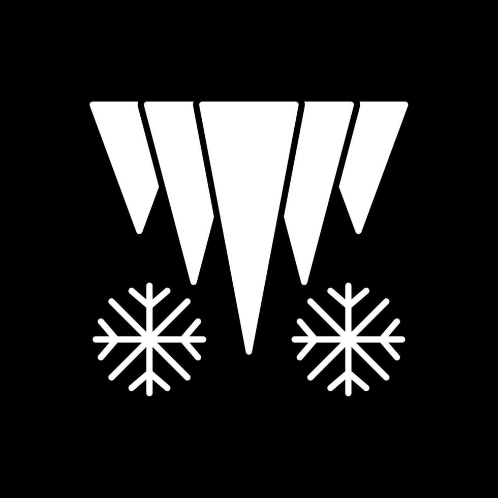 Eiszapfen-Glyphe invertiertes Symbol vektor