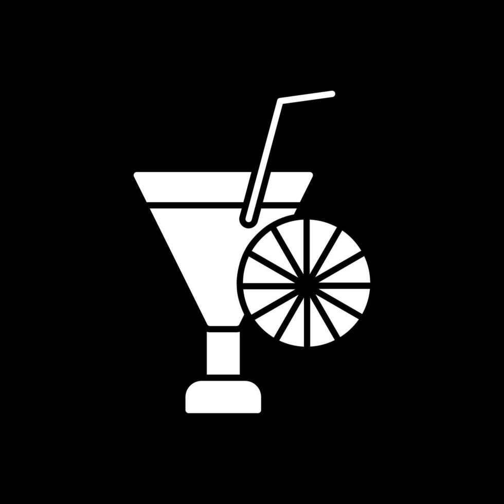 Invertiertes Symbol für Cocktail-Glyphe vektor