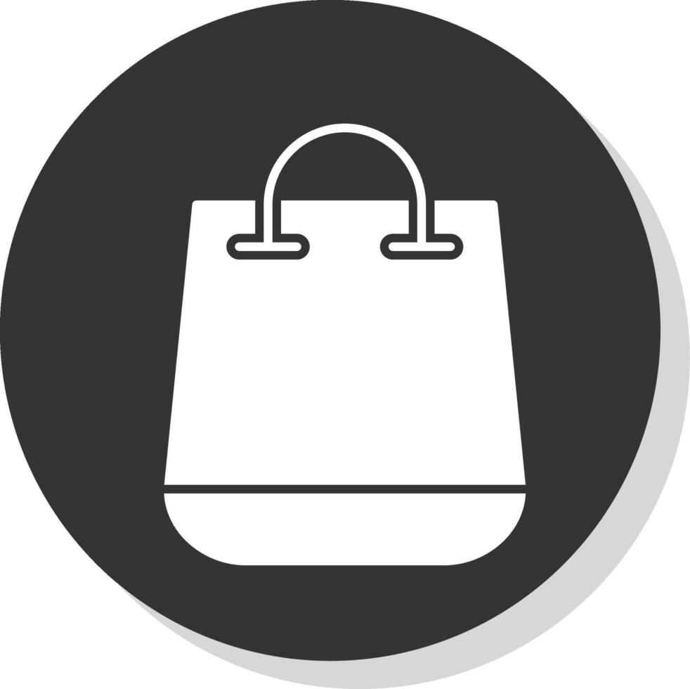 Einkaufen Tasche Glyphe grau Kreis Symbol vektor