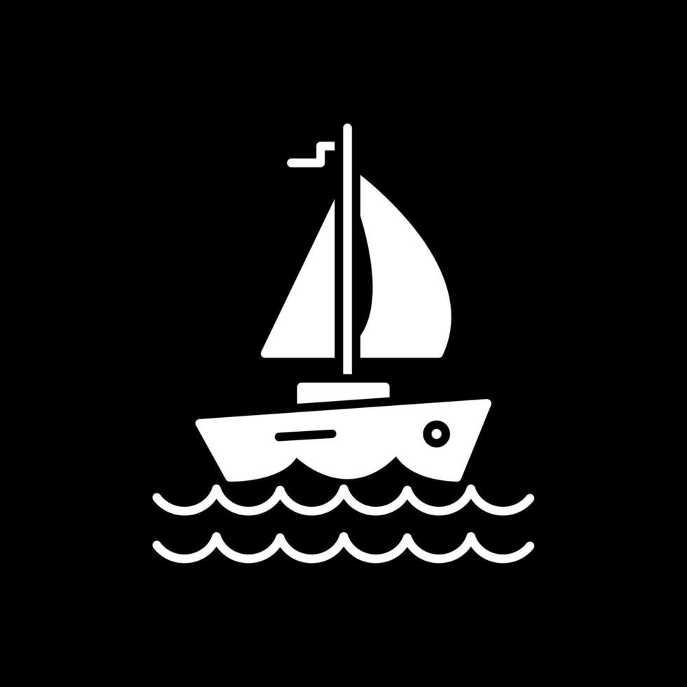 Yacht-Glyphe invertiertes Symbol vektor