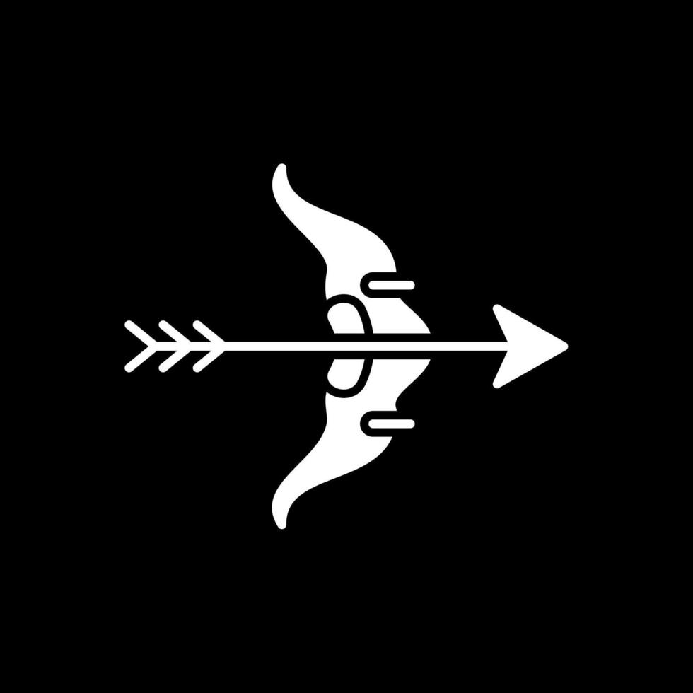 Bogen und Pfeil Glyphe invertiert Symbol vektor