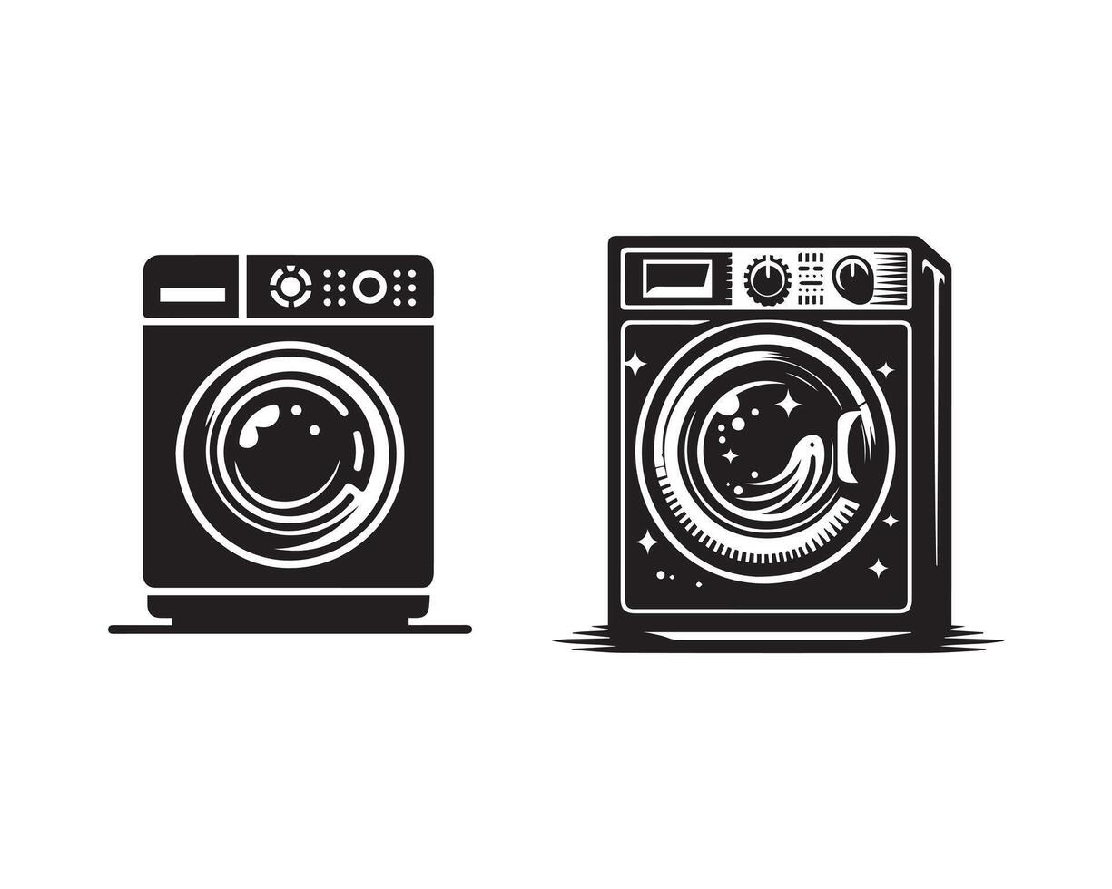 tvättning silhuett ikon grafisk logotyp design vektor