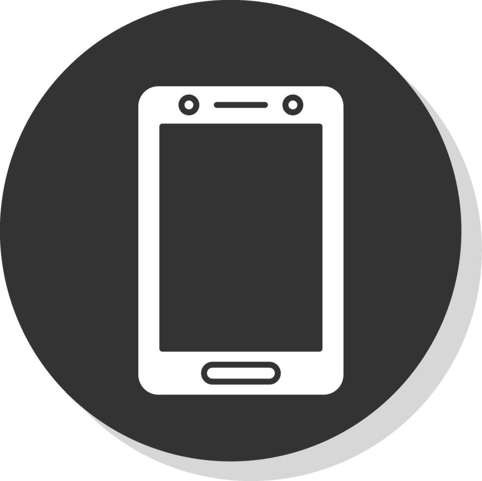 smartphone glyf grå cirkel ikon vektor