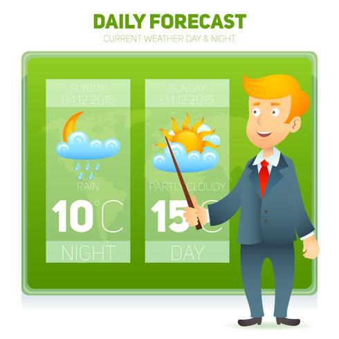 TV-Wetterberichterstatter vektor