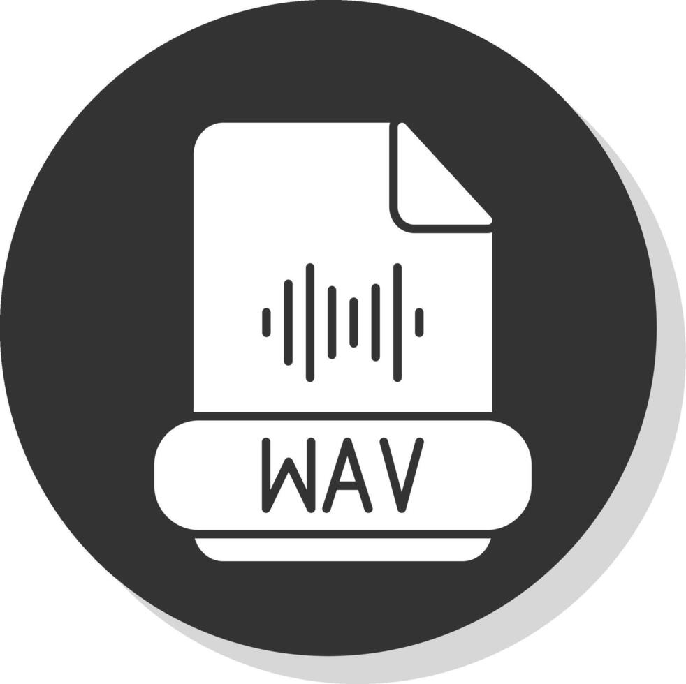 wav Format Glyphe grau Kreis Symbol vektor