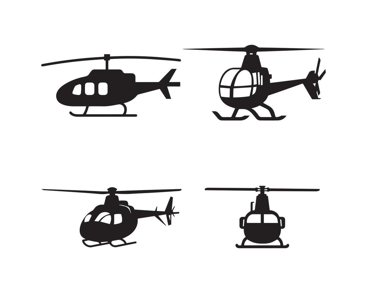 helikopter silhuett ikon grafisk logotyp design vektor