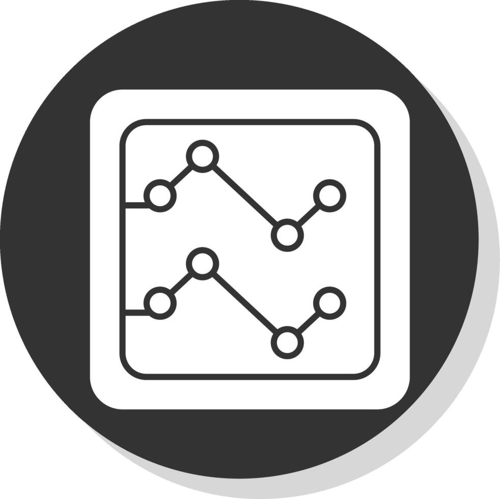 Linie Diagramm Glyphe grau Kreis Symbol vektor