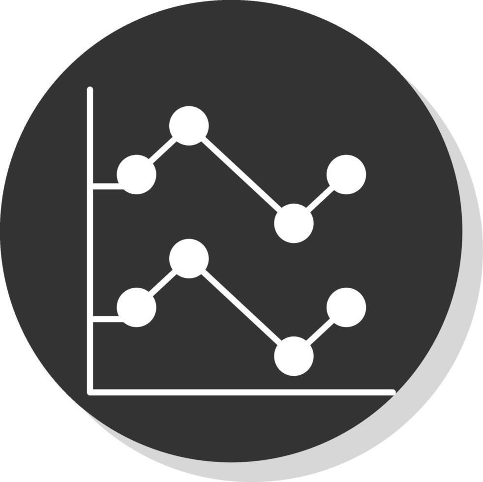 linje Diagram glyf grå cirkel ikon vektor