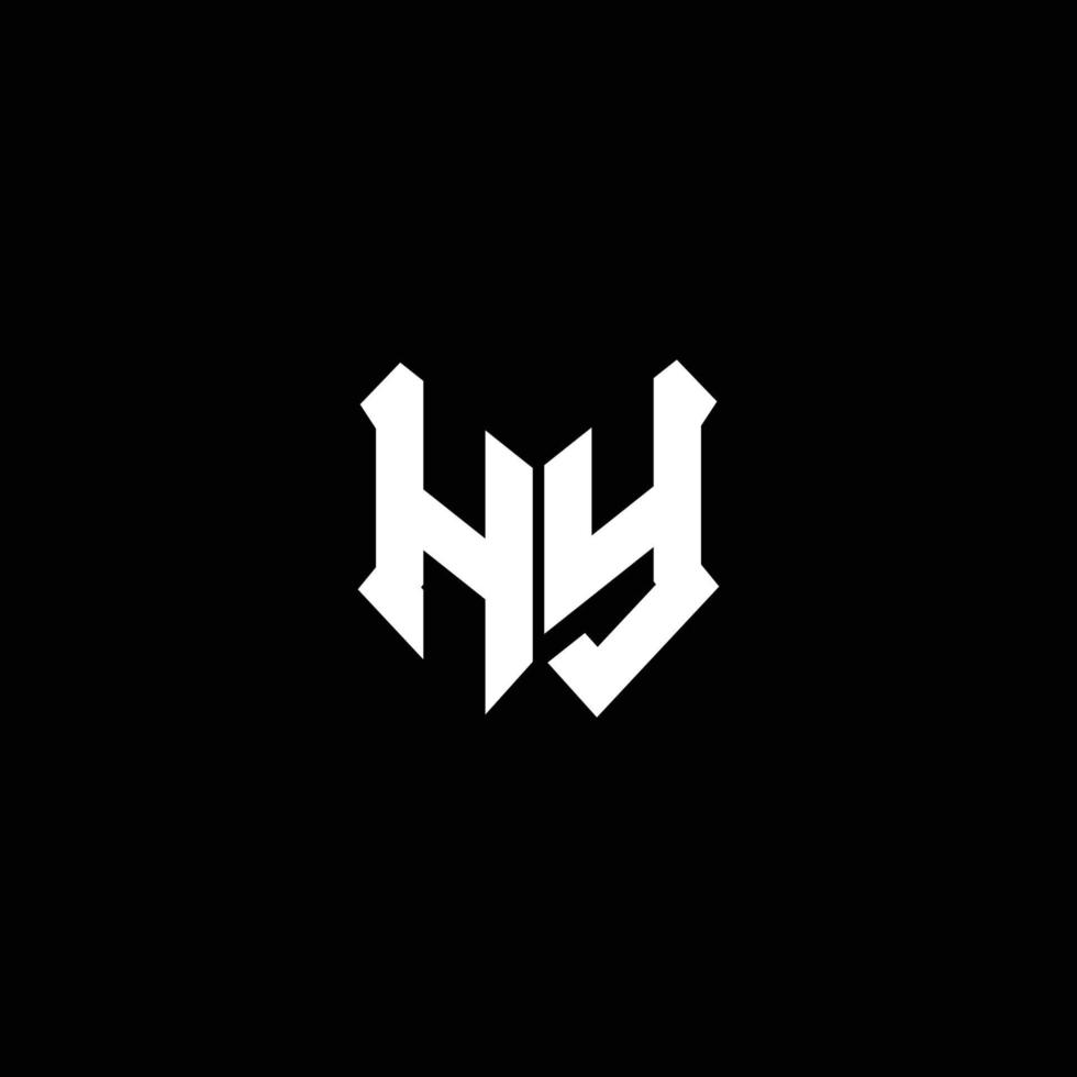 hy-Logo-Monogramm mit Schildform-Designvorlage vektor