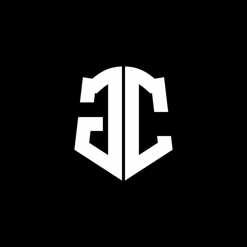 gc-Monogramm-Buchstaben-Logo-Band mit Schild-Stil auf schwarzem Hintergrund isoliert vektor