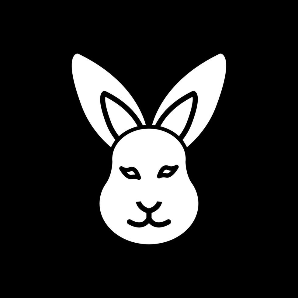 Hase Glyphe invertiert Symbol vektor