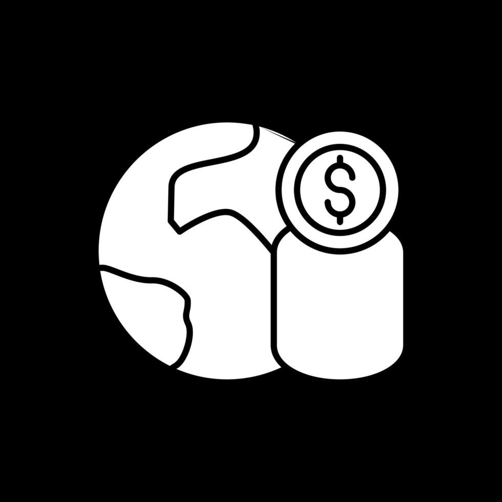 Economy-Glyphe umgekehrtes Symbol vektor