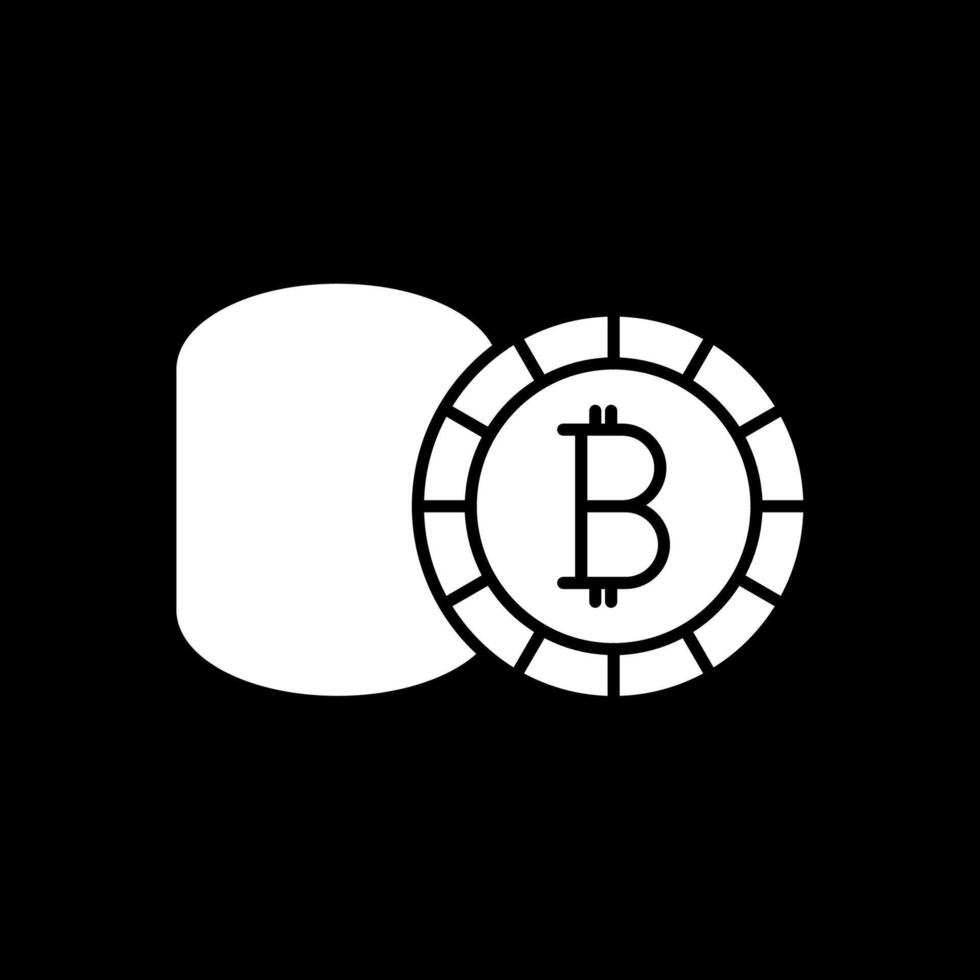 Bitcoin Glyphe invertiert Symbol vektor