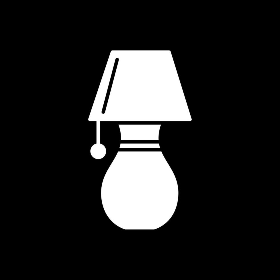 Tischlampe Glyphe umgekehrtes Symbol vektor