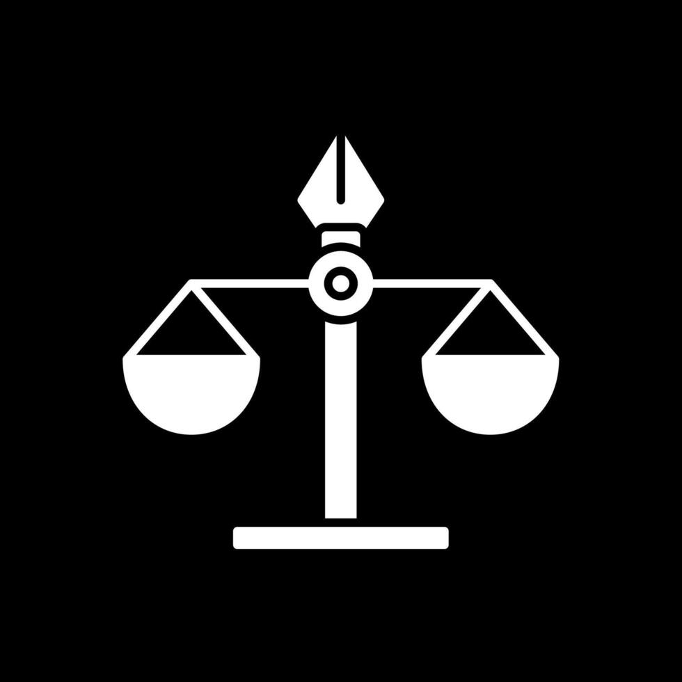 Gerechtigkeitsskala Glyphe umgekehrtes Symbol vektor