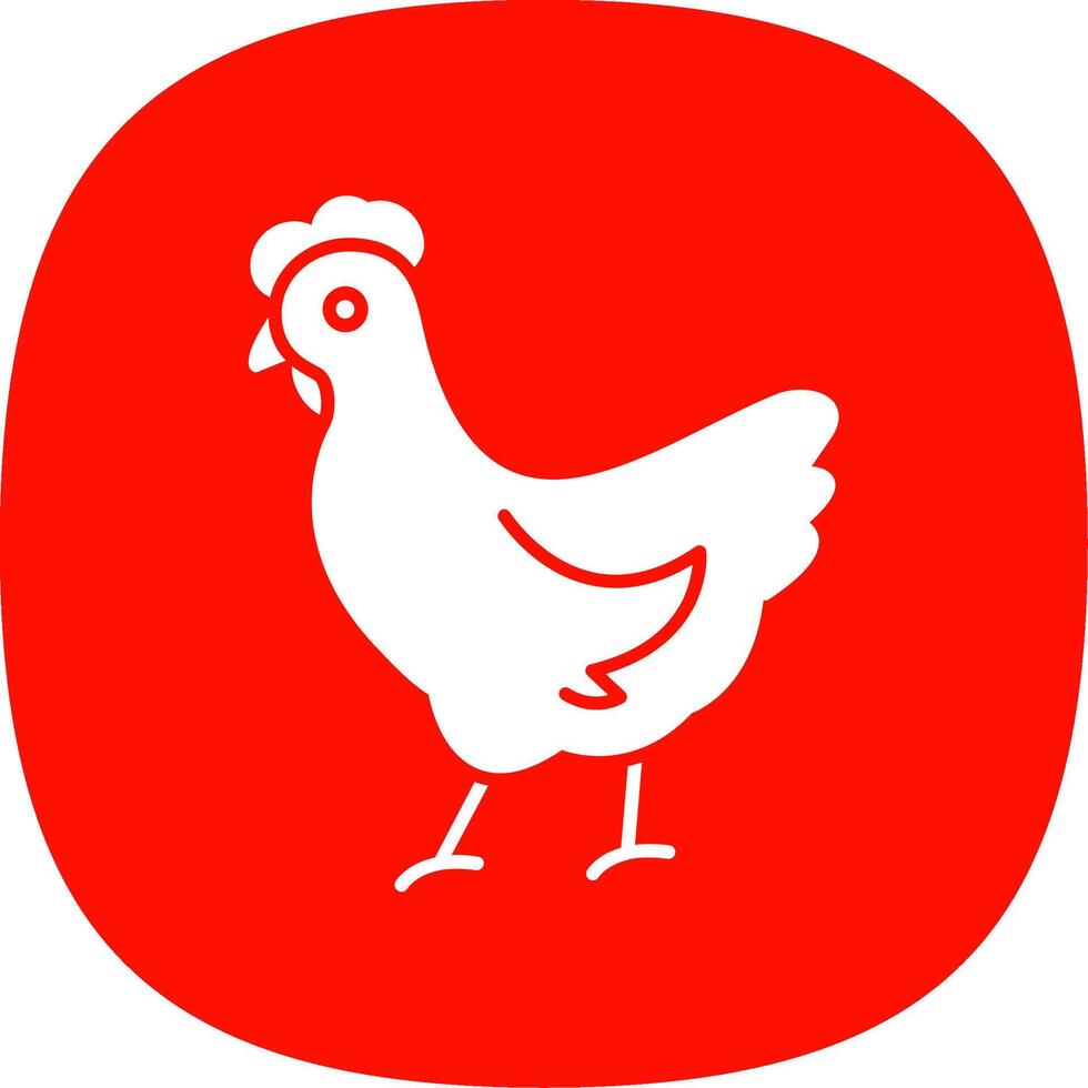 kyckling glyf kurva ikon vektor