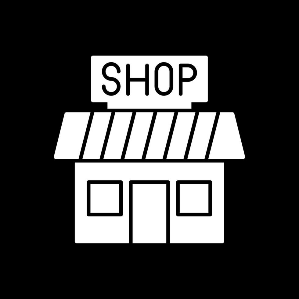 Shop-Glyphe invertiertes Symbol vektor