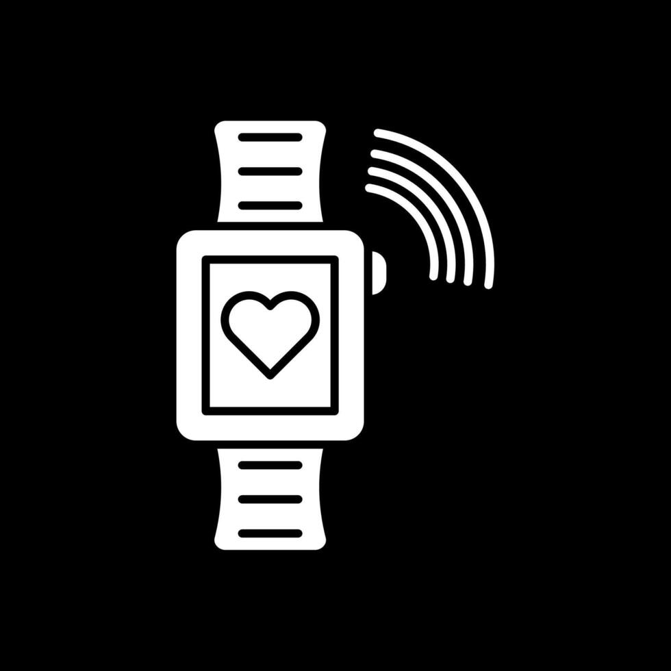 smartwatch glyph inverterad ikon vektor