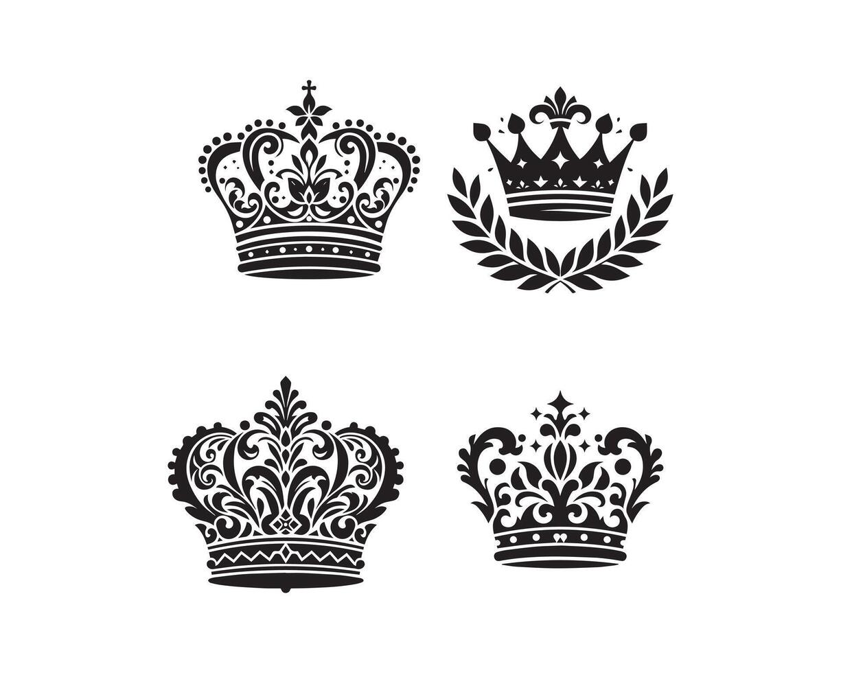 Krone Silhouette Symbol Grafik Logo Design vektor