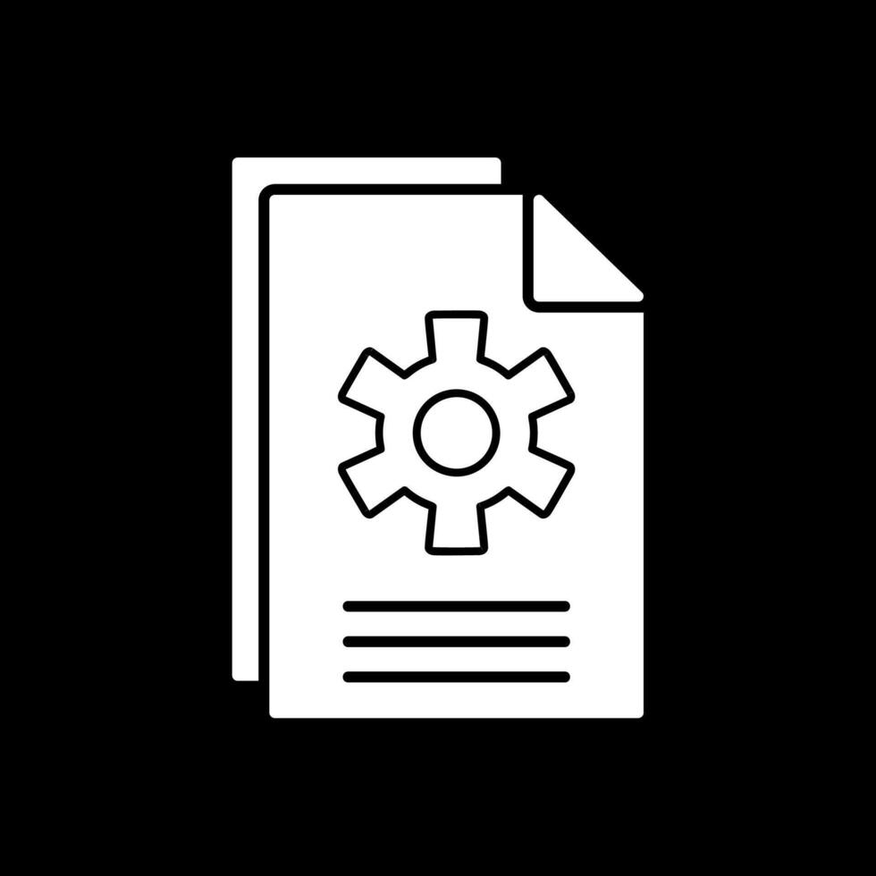 dokument glyf inverterad ikon vektor
