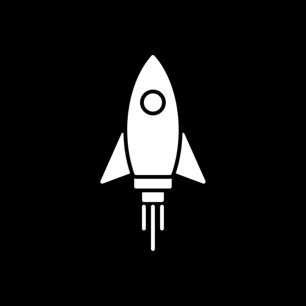 Invertiertes Symbol für Raketenglyphe vektor