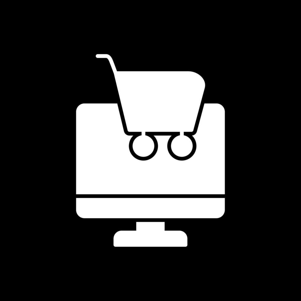 Invertiertes Symbol für Online-Shopping-Glyphe vektor