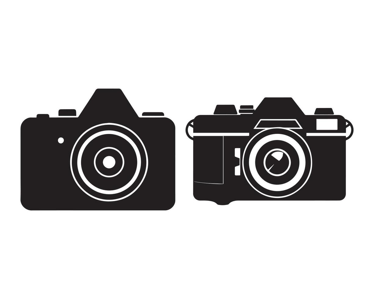 kamera silhuett ikon grafisk logotyp design vektor
