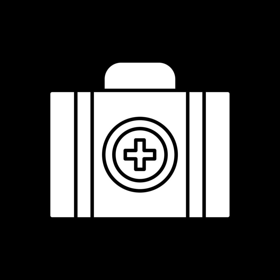 Erste-Hilfe-Kit-Glyphe invertiertes Symbol vektor