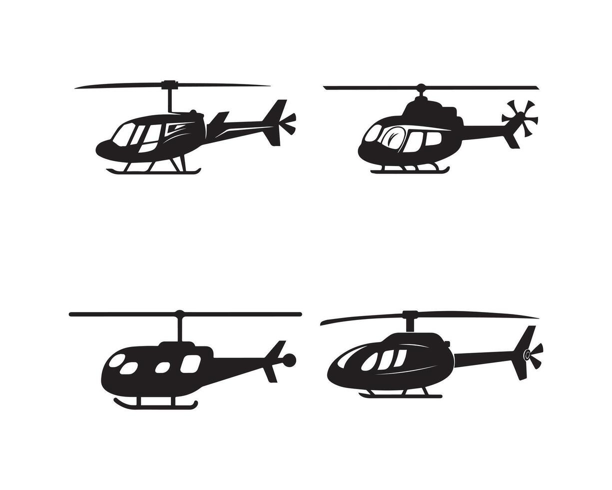 helikopter silhuett ikon grafisk logotyp design vektor