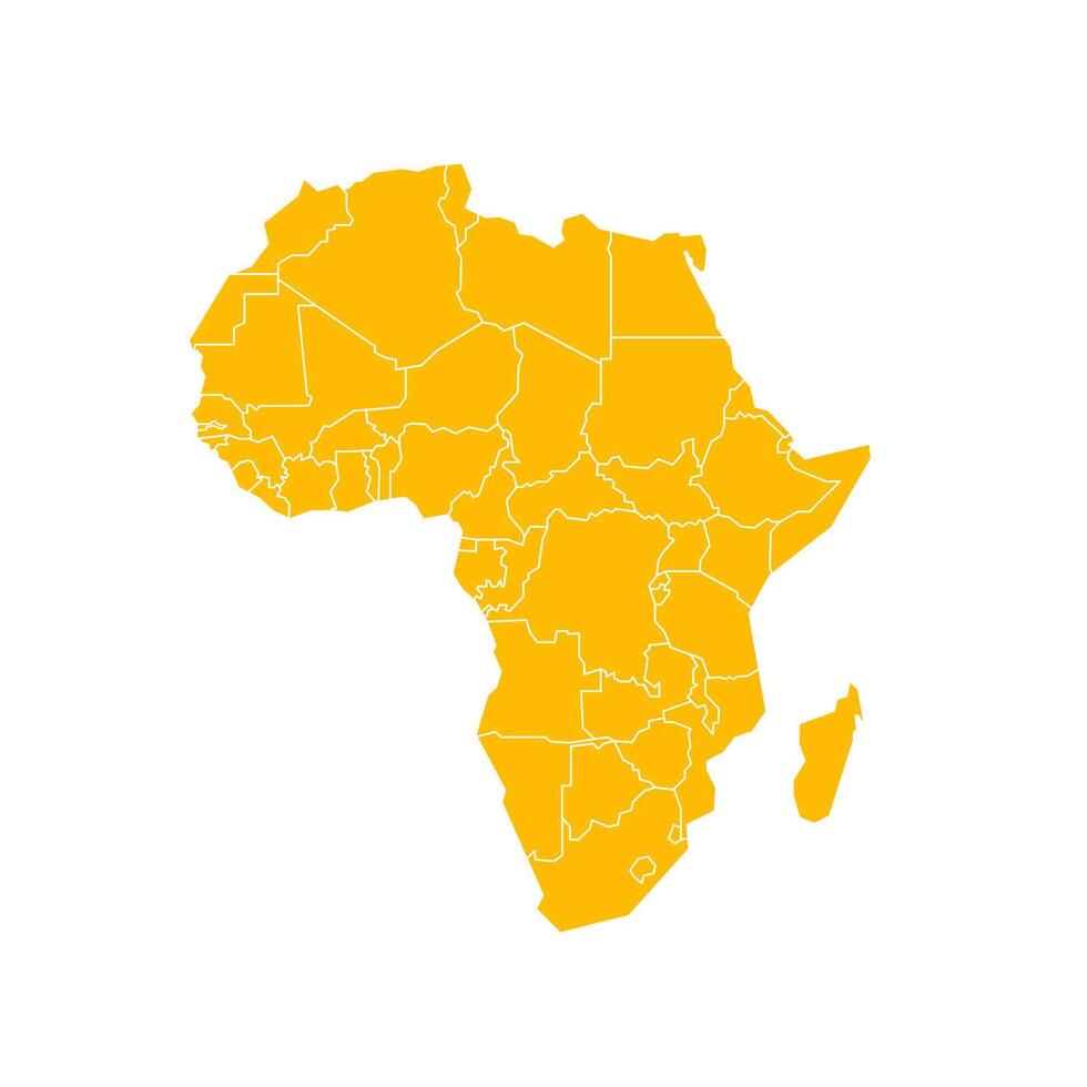 politisk Karta av afrika med Land områden i rader. platt infographic stil illustration isolerat på vit bakgrund. vektor