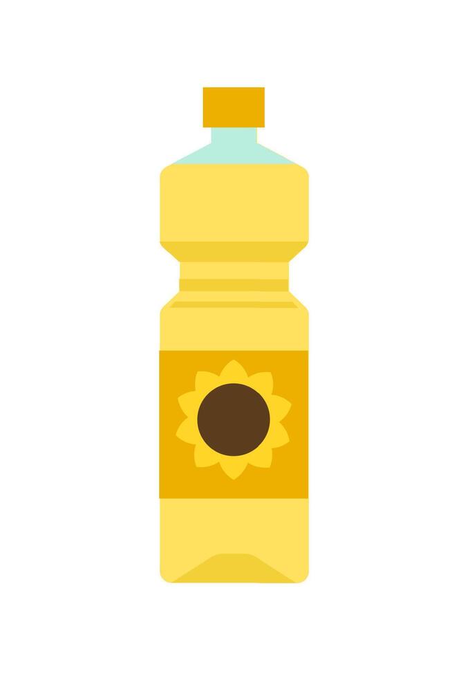 Flasche mit Sonnenblume Öl. Essen Zutat. eben Illustration isoliert auf Weiß Hintergrund. vektor