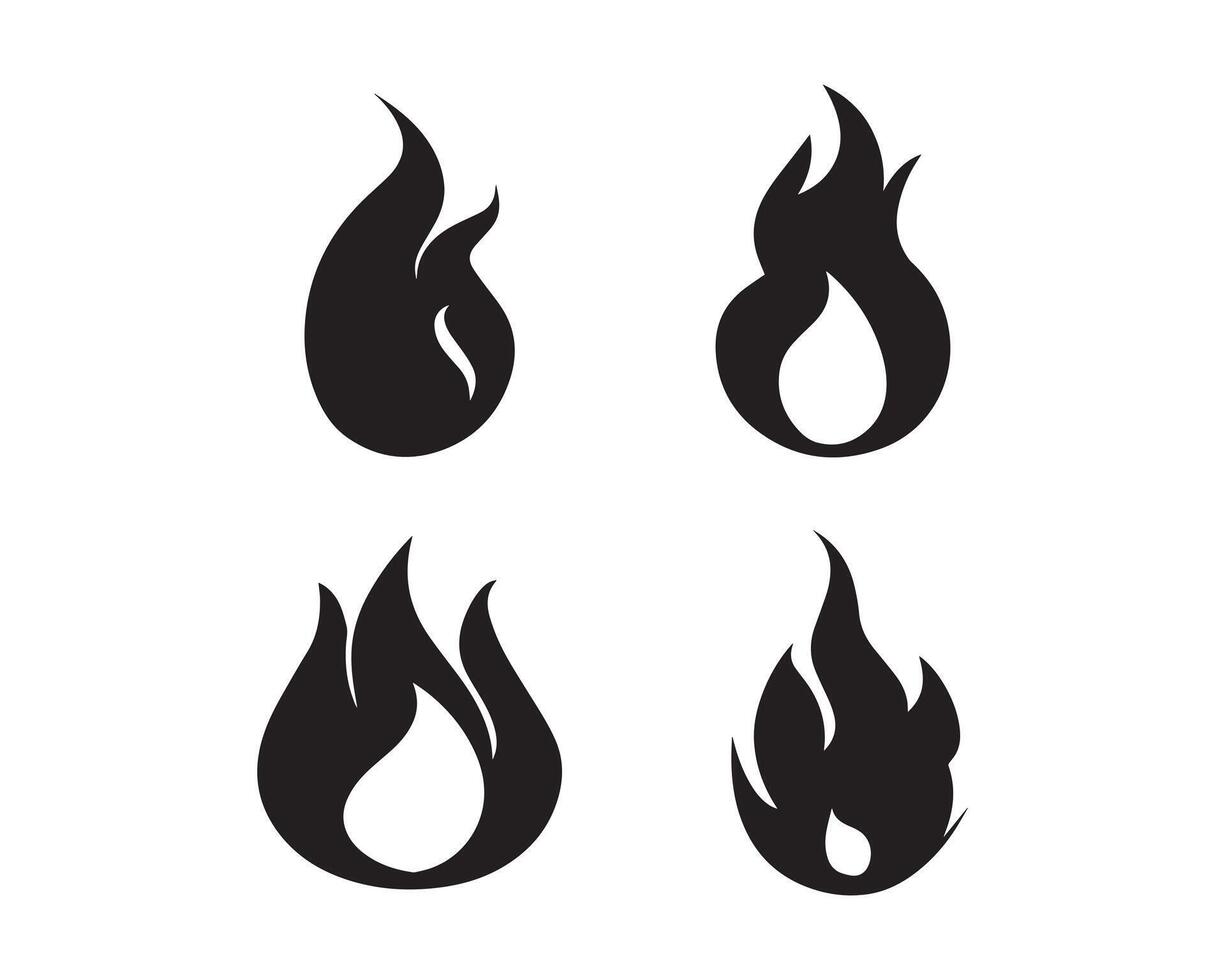 Feuer Silhouette Symbol Grafik Logo Design vektor