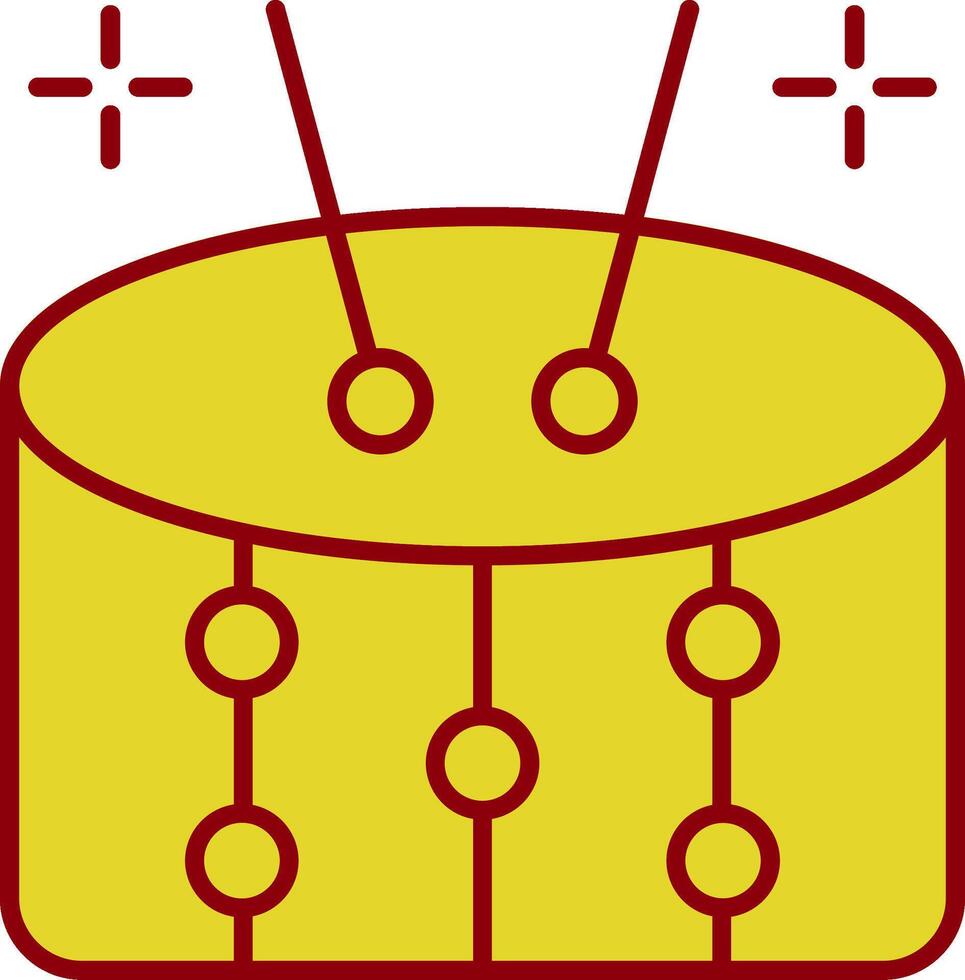 trummor linje två Färg ikon vektor