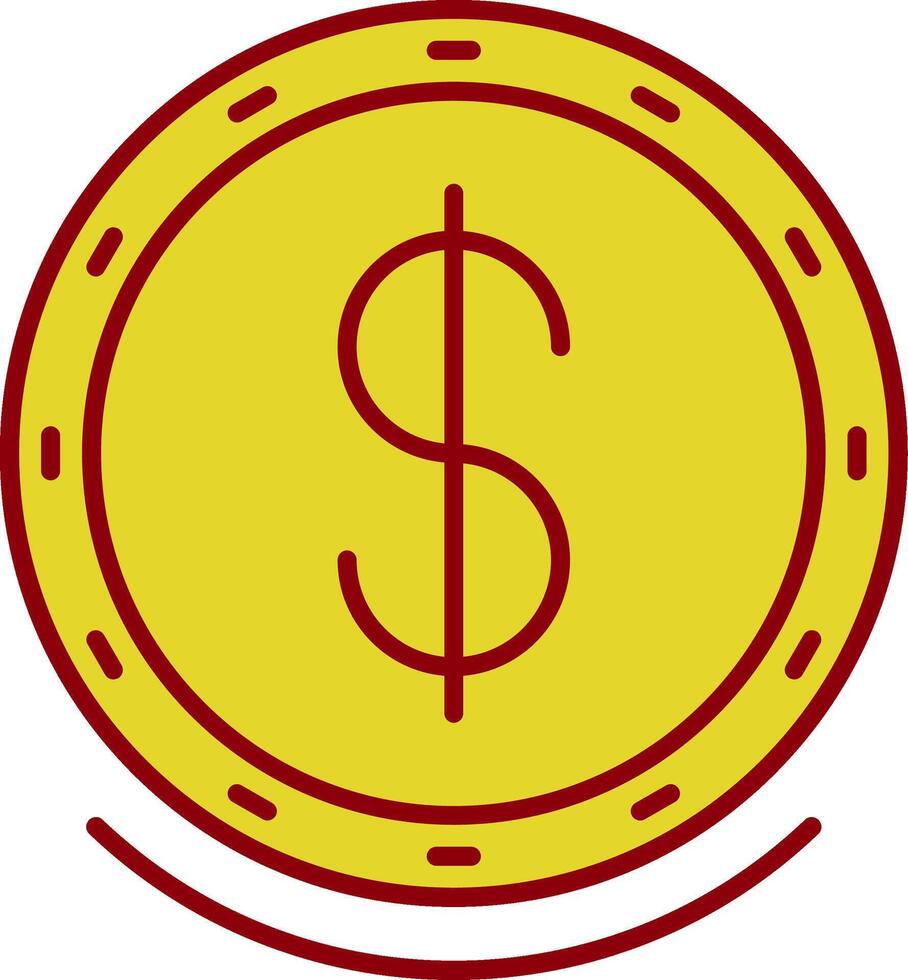 dollar symbol linje två Färg ikon vektor