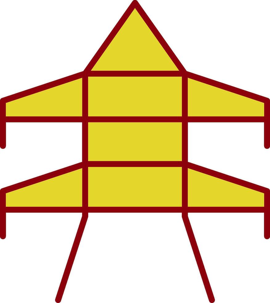 Turmlinie zweifarbiges Symbol vektor