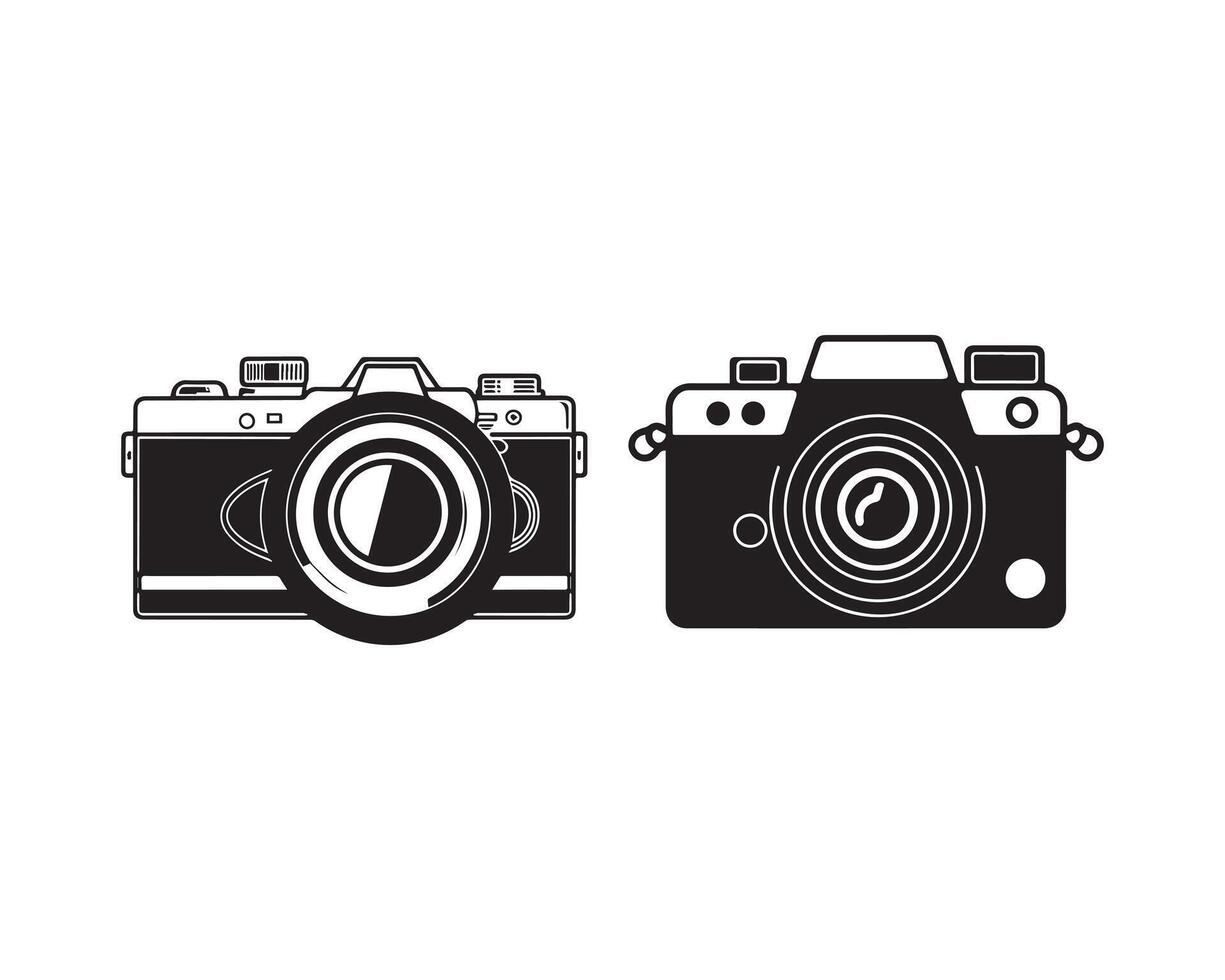 kamera silhuett ikon grafisk logotyp design vektor