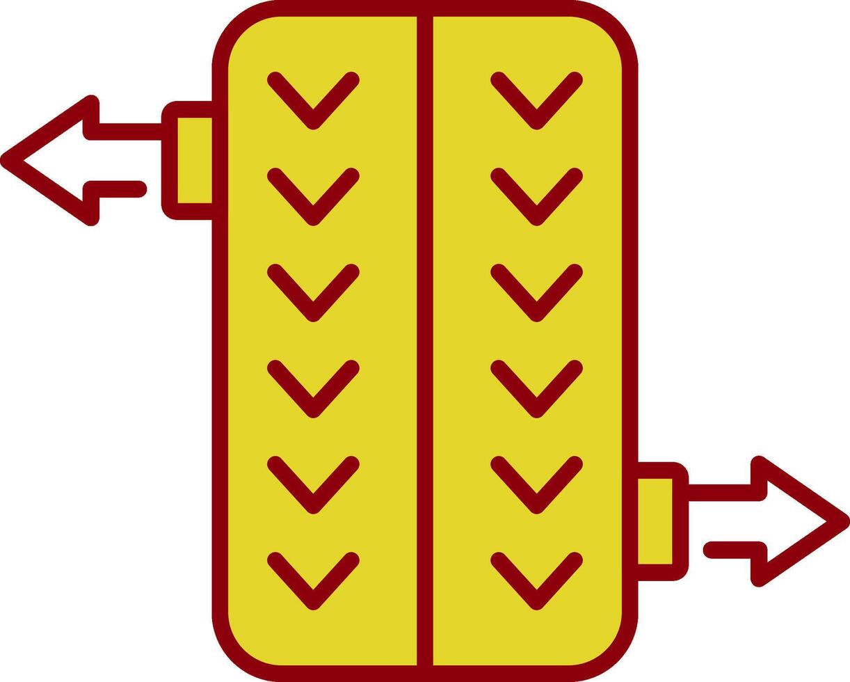 Radausrichtungslinie zweifarbiges Symbol vektor