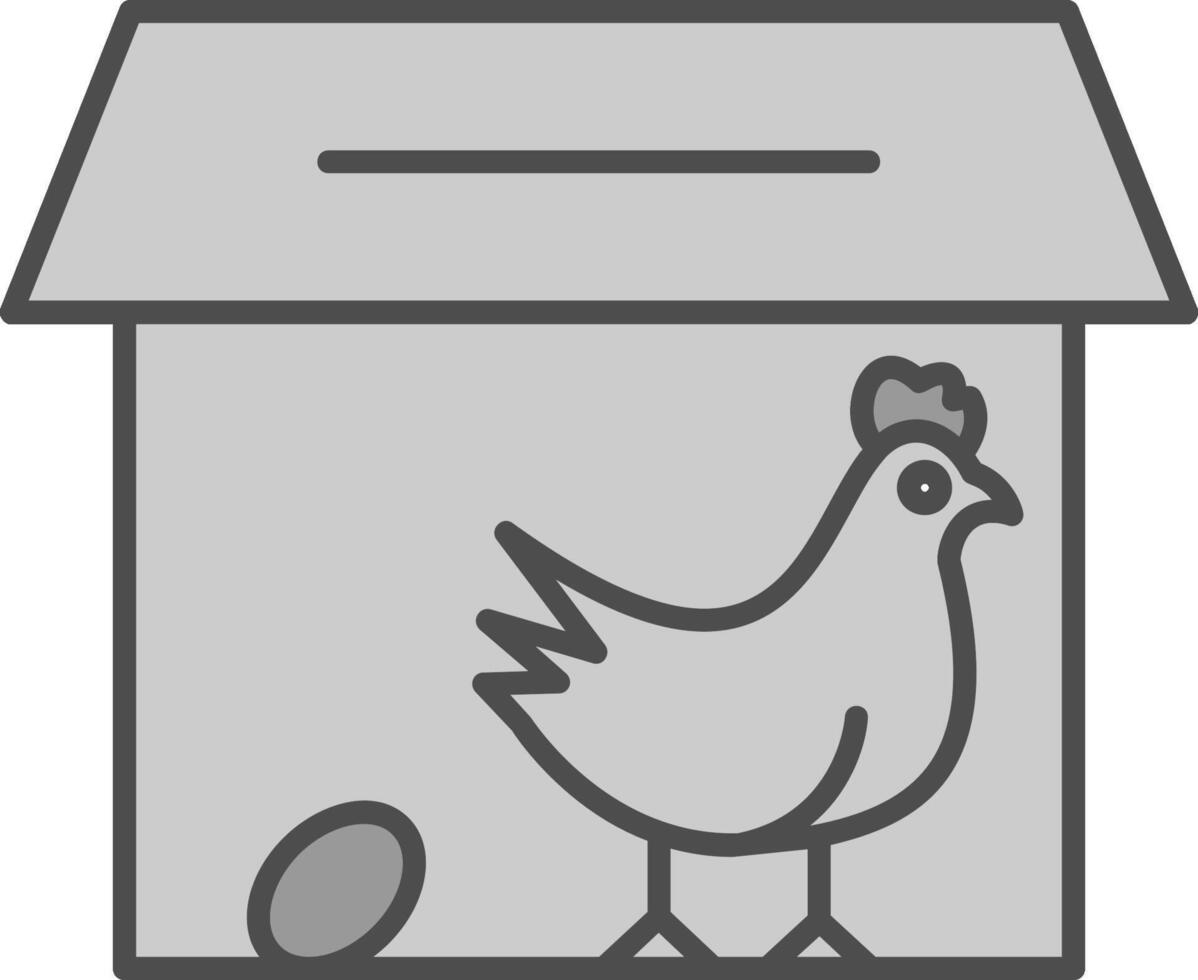 kyckling coop fylla ikon vektor
